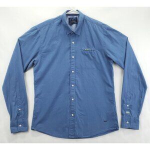 Scotch & Soda Shirt Mens Medium Blue Check Raves and Waves Amsterdam Couture